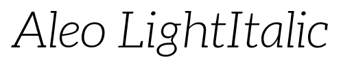 Aleo LightItalic font